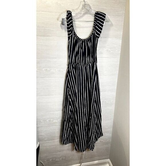 Ambiance Women's Striped Off the‎ Shoulder Maxi Romper Wrap Dress - Picture 5 of 7